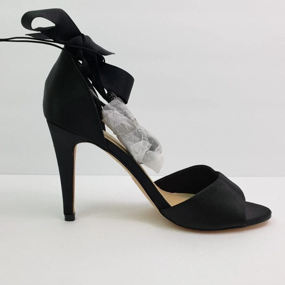New York & Company Womens Size 8 Black Ankle Tie Formal 4